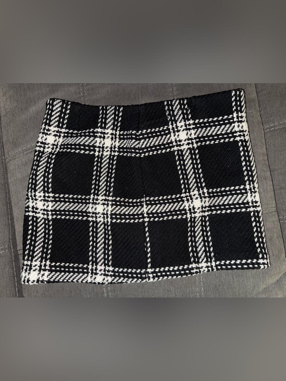 GAP Black and White Plaid Mini Skirt